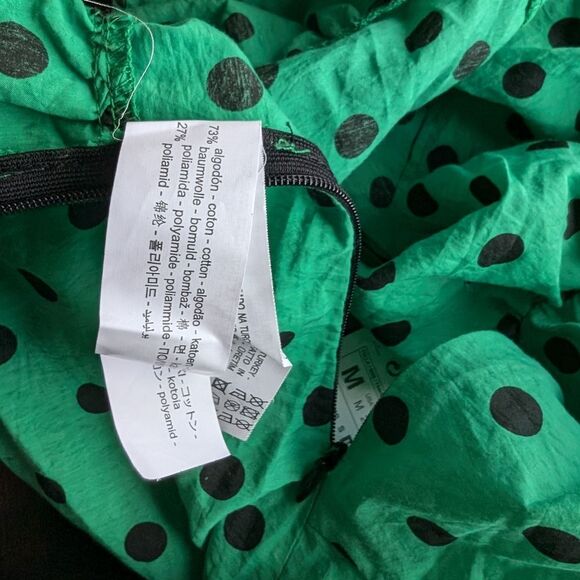 NWT ZARA Polka Dot Sleeveless Crop Top in Green size M - Picture 9 of 10